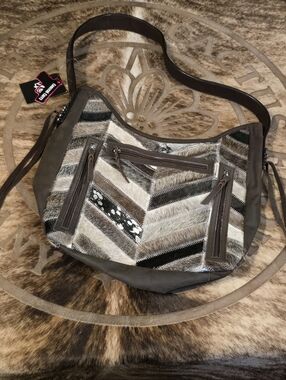 Angel Ranch Leather Chevron Shoulder Conceal Carry Bag